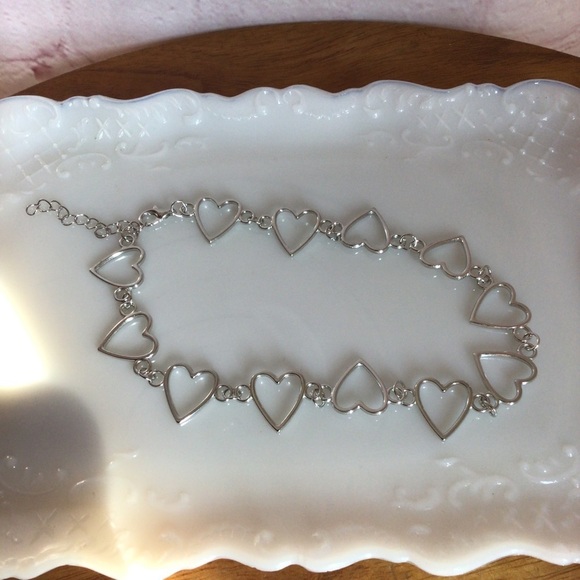 Silver Heart Link 12” Choker Chain Necklace - NWOT - Picture 3 of 3